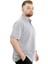 Battal Beden Erkek Tshirt Polo Yaka Cepli Klasik Pike 20552 Gri Melanj 3