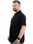 Battal Beden Erkek Tshirt Polo Yaka Nakışlı Klasik Pike 20553 Siyah 2