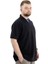Battal Beden Erkek Tshirt Polo Yaka Nakışlı Klasik Pike 20553 Siyah 3