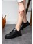 Siyah (Siyah Taban) Bağcıklı Günlük Hafif Taban Kadın Sneaker 4