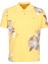 Erkek Polo Yaka Tişört Sarı Pamuk Slim Fit Ribana'lı Kol Floral Desenli T-Shirt Ncs Jeans 1189 1