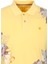 Erkek Polo Yaka Tişört Sarı Pamuk Slim Fit Ribana'lı Kol Floral Desenli T-Shirt Ncs Jeans 1189 2