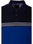 Erkek Polo Yaka Tişört Mavi Pamuk Slim Fit Ribanalı Kol Jakarlı T-Shirt Jeans 1145 2