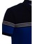 Erkek Polo Yaka Tişört Mavi Pamuk Slim Fit Ribanalı Kol Jakarlı T-Shirt Jeans 1145 5