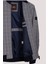 Erkek Taş Bomber Ceket Keten Karışım Slim Fit Ekose Kare Desenli Ribana Ince Astar Ceket Ncs Jeans 4984 5