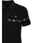Erkek Polo Yaka Tişört Siyah Pamuk Slim Fit Ribanalı Kol Nakışlı T-Shirt Ncs Jeans 1169 4