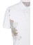 Erkek Polo Yaka Tişört Beyaz Pamuk Slim Fit Ribana'lı Kol Floral Desenli T-Shirt Ncs Jeans 1189 4