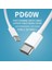 Pd Tip C - Tip C Kablo 60W Hızlı Şarj Kablosu USB C - USB C Kablosu iPad Pro Samsung MacBook Pro Xiaomi Şarj Cihazı USB Kablosu (Yurt Dışından) 2