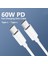 Pd Tip C - Tip C Kablo 60W Hızlı Şarj Kablosu USB C - USB C Kablosu iPad Pro Samsung MacBook Pro Xiaomi Şarj Cihazı USB Kablosu (Yurt Dışından) 5