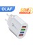 Olaf 4 Port USB Şarj Cihazı Hızlı Şarj Qc 3.0 Duvar Şarj Adaptörü Ab Abd Ingiltere Tak iphone 14 13 Samsung Xiaomi Adaptör Seyahat (Yurt Dışından) 1