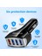 60W 4 Portlu Araç Şarj Cihazı Hızlı Şarj 3.0 Çoklu USB Adaptörü Hızlı Şarj iPhone 13 Samsung Xiaomi Huawei Telefon Araç Şarj Cihazı (Yurt Dışından) 5