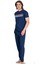 6048 Erkek Kısa Kollu Penye Pijama Takımı-Indigo 1
