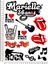 Rock And Roll Marielle Gitar Motorsiklet Kask Leptop Dolap Sticker Çıkartma Seti 1