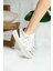 Beyaza Siyah Günlük Iç Taban Kadın Sneaker 2