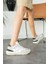 Beyaza Siyah Günlük Iç Taban Kadın Sneaker 3