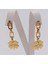 Kadın 316L Çelik Gold Zincir Sallantılı Yonca Küpe 4