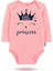 3'lü Organik"prenses-More Love" Baskılı Desenli Uzun Kollu Bebek Body Zıbın UZUNPEMBE-EKRU-KALP-607-604 3