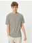 Bisiklet Yaka Tişört Kısa Kollu Viskon Karışımlı 1