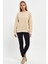Bej Sweatshirt, Oversize Sweatshirt, Kadın Sweatshirt, Bisiklet Yaka Sweatshirt 1