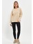 Bej Sweatshirt, Oversize Sweatshirt, Kadın Sweatshirt, Bisiklet Yaka Sweatshirt 2