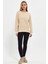 Bej Sweatshirt, Oversize Sweatshirt, Kadın Sweatshirt, Bisiklet Yaka Sweatshirt 3
