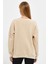 Bej Sweatshirt, Oversize Sweatshirt, Kadın Sweatshirt, Bisiklet Yaka Sweatshirt 5