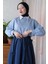 Bebe Mavisi 2 Iplik Crop & Lacivert Fiyonklu Etek Takım 4