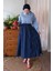 Bebe Mavisi 2 Iplik Crop & Lacivert Fiyonklu Etek Takım 2