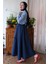 Bebe Mavisi 2 Iplik Crop & Lacivert Fiyonklu Etek Takım 3