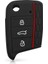 Siyah Keeyou Araba-Styling Silikon Araba Anahtarı Kapağı Kılıf Volkswagen Vw Golf 7 Mk7 Skoda Octavia A7 Seat Leon Ibiza Fob 3 Düğmeler (Yurt Dışından) 1