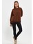 Kahverengi Sweatshirt, Oversize Sweatshirt, Kadın Sweatshirt, Bisiklet Yaka Sweatshirt 2
