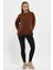 Kahverengi Sweatshirt, Oversize Sweatshirt, Kadın Sweatshirt, Bisiklet Yaka Sweatshirt 3