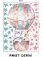 Balon Ile Uçan Fil ve Zürefa Yıldız Temalı Çocuk Odası Duvar Sticker 50 x 70 cm 2
