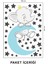 Ayda Uyuyan Sevimli Fil ve Yıldızlar Çocuk Odası Duvar Sticker 50 x 70 cm 5
