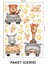 Safari Gezintisi Sevimli Hayvanlar Kuşlar ve Yıldızlar Çocuk Odası Duvar Sticker 50 x 70 cm 2