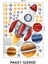 Gezegenler, ve Yıldızlar Uzay Temalı Çocuk Odası Duvar Sticker 50 x 70 cm 4