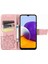Samsung Galaxy A22 5g Kelebek Kanatları Narin Çiçekler Flip Darbeye Dayanıklı Deri Telefon Kılıfı ile Uyumlu (Yurt Dışından) 3