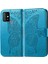 Infinix Hot 10 Kelebek Kanatları Narin Çiçekler Darbeye Dayanıklı Deri Telefon Kılıfı (Yurt Dışından) 3
