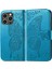 iPhone 14 Pro Kelebek Kanatları Narin Çiçekler Flip Darbeye Dayanıklı Deri Telefon Kılıfı ile Uyumlu (Yurt Dışından) 3