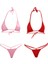 Bradoo- 4 Adet Y Kadın Mikro Tanga Mayo Bikini Set Mini Üst Mayo Sevimli, 2 Adet Pembe ve 2 Adet Kırmızı (Yurt Dışından) 2