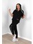 Kadın Kapüşonlu Büyük Beden Eşofman Takımı %70 Pamuk Rahat Kullanım Yaz Sezonu 4