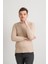 Slimfit Kendinden Çizgili Tam Balıkçı Pamuklu Kalın Triko Erkek Kazak 2