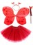 KTYRA52 Kırmızı Kelebek Kostümü - Kırmızı Kelebek Kostüm Aksesuar Seti 4 Parça 1