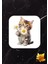 Papatyalı Kedi Baskılı Özel Tasarım Baskılı Mdf Kare Bardak Altlığı 1