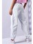 Air Corduroy Fleece Pants Yüksek Bel Fitilli Detay Bol Kesim Kadın Gri Eşofman Altı 3