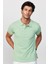 Erkek Slim Fit Dar Kesim Pamuk Düz Pike Yeşil Polo Yaka Tişört 1