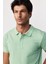 Erkek Slim Fit Dar Kesim Pamuk Düz Pike Yeşil Polo Yaka Tişört 2