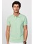 Erkek Slim Fit Dar Kesim Pamuk Düz Pike Yeşil Polo Yaka Tişört 3