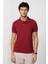 Erkek Slim Fit Dar Kesim Pamuk Düz Pike Bordo Polo Yaka Tişört 4