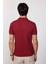 Erkek Slim Fit Dar Kesim Pamuk Düz Pike Bordo Polo Yaka Tişört 5